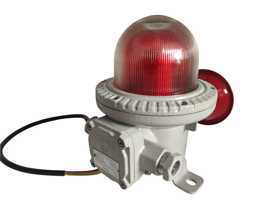Explosion Proof Warning Light 180DB Explosion Proof Sound Alarm Industrial Alarm Light DC 24V Flashing Horn