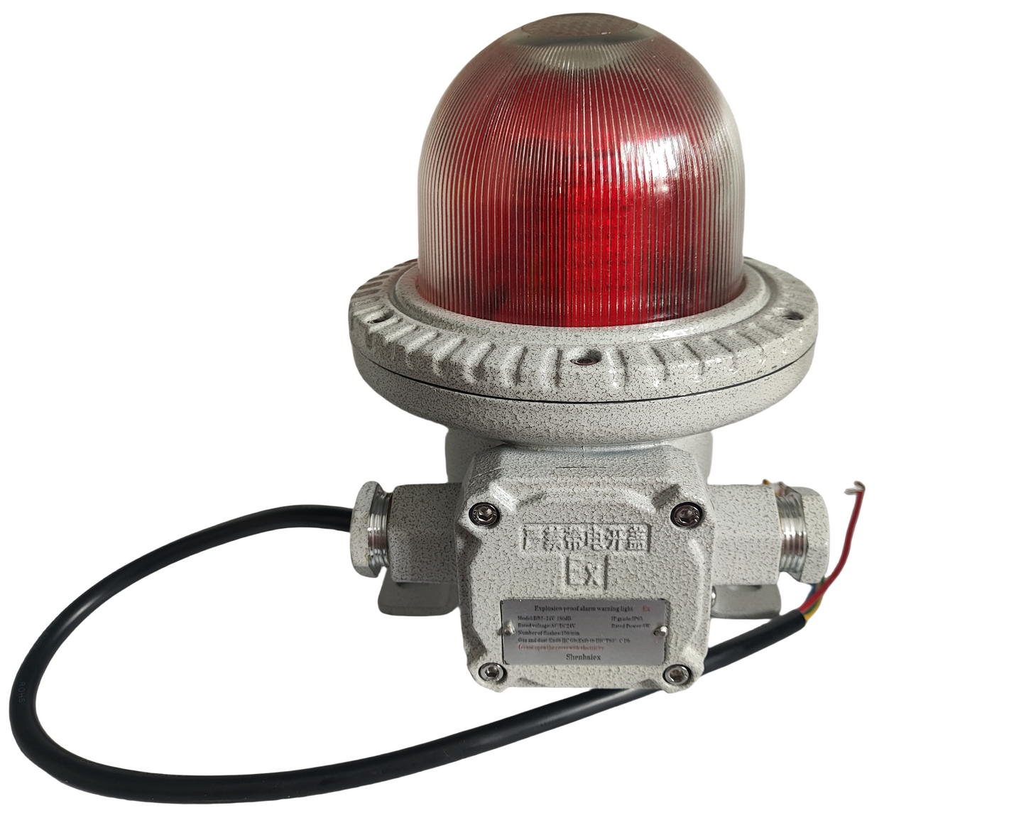 Explosion Proof Warning Light 180DB Explosion Proof Sound Alarm Industrial Alarm Light DC 24V Flashing Horn